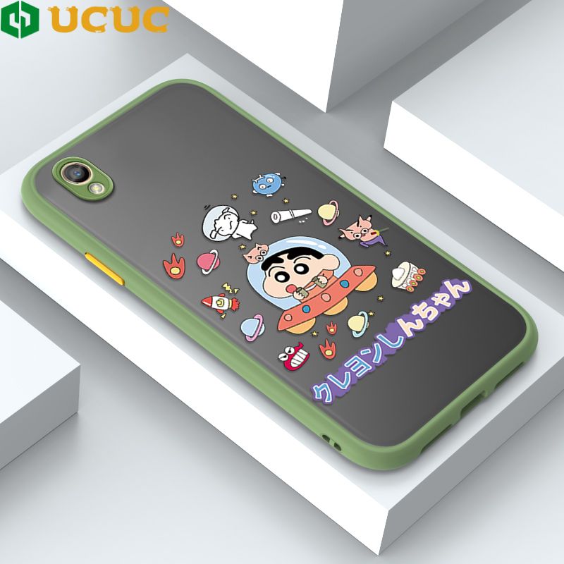 UCUC for OPPO A37 NEO 9 Back Cover Spaceship Shinchan Frosted Transparent Hard Phone Case Thin Shockproof Full Cover Camera Protect Case