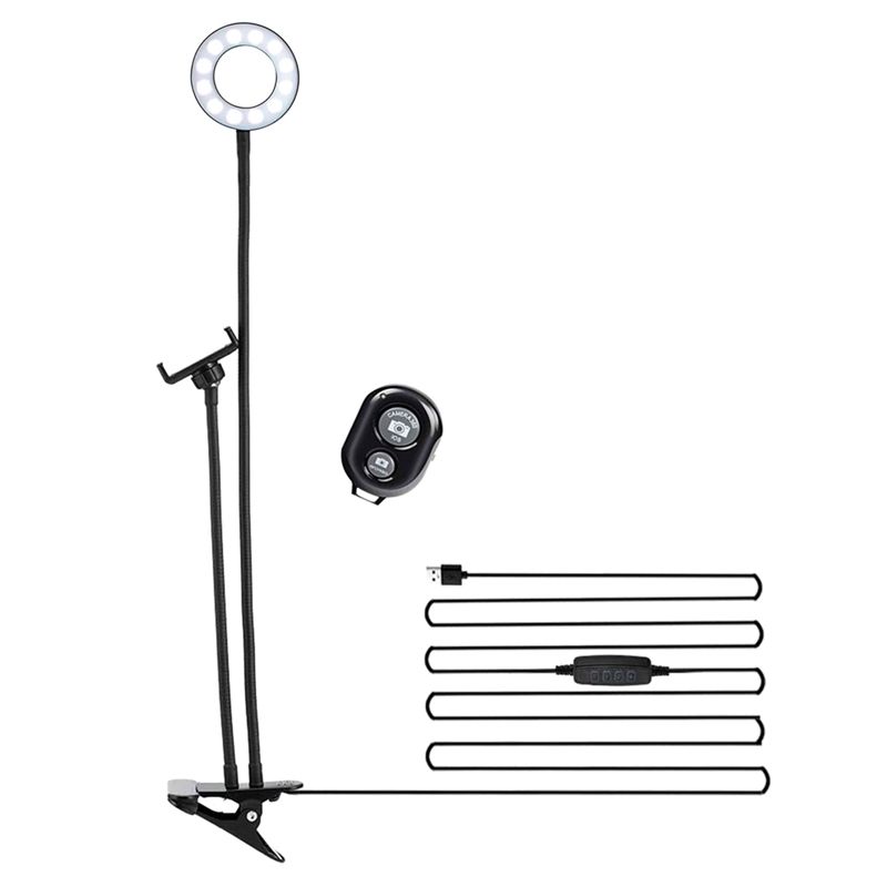 2 in 1 Fill Light 9cm Metal Clip Desktop Live Fill Light, Mobile Phone Selfie Beauty Folding Photography