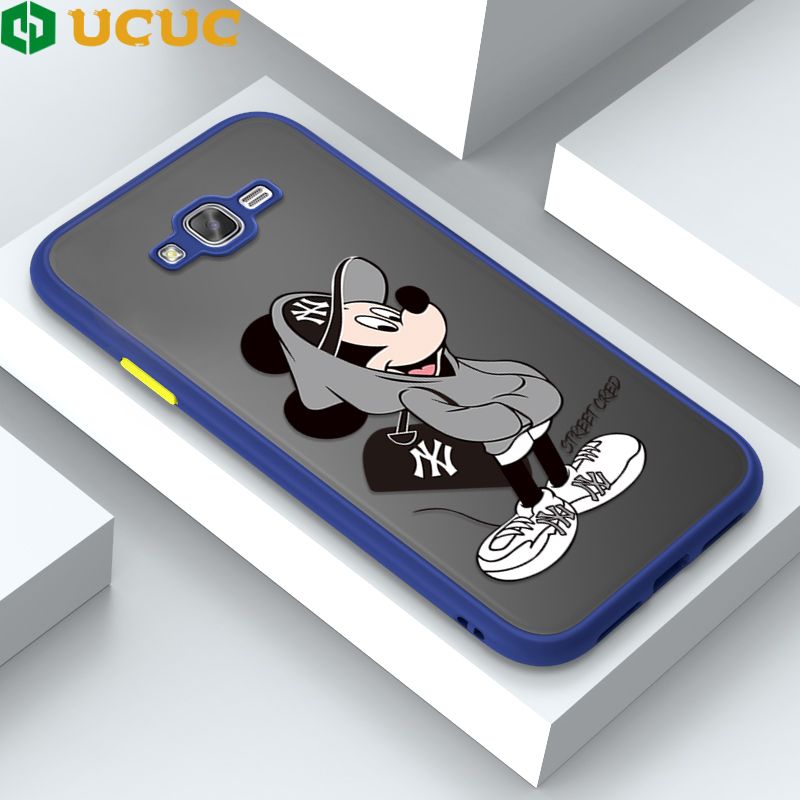 UCUC for Samsung Galaxy J7 2015 J700 J7 Core Back Cover Handsome Mouse Frosted Transparent Hard Phone Case Thin Shockproof Full Cover Camera Protect Case
