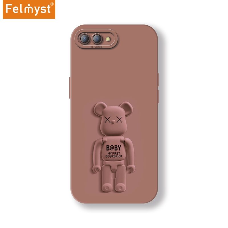 Bearbrick For Honor X10 Back Mobile Phone Holder Case XX Be@rbrick Simple Luxury Mens Girls Liquid Silicone Protect Lens Shockproof Full Soft Cover