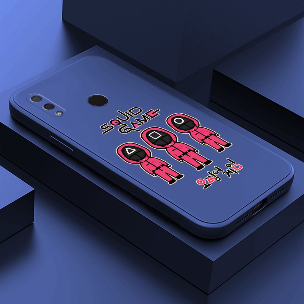 ZeroQiQi for Huawei Y9 2019 Case Trend Cartoon Korean Squid Phone Cover Liquid Silicone Case Phone Protective Case