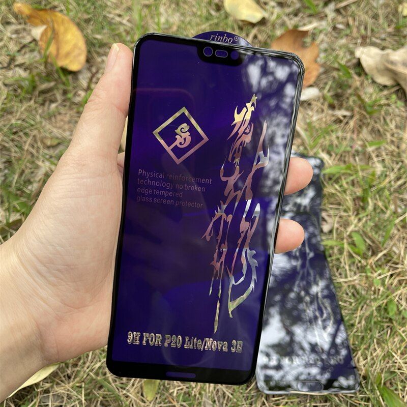 Huawei Nova 3E / P20 Lite Rinbo Type Tempered Glass Screen Protector Edge to Edge Curve -Black