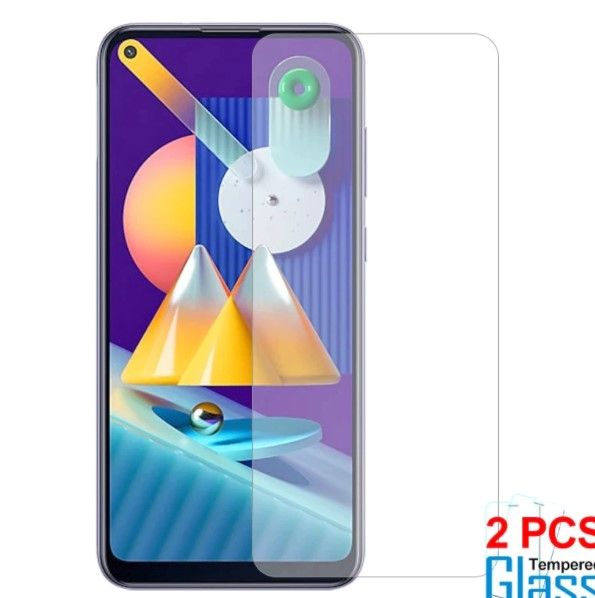 2Pcs Glass For Samsung Galaxy M11 Screen Protector Full Water Color Transparent Tempered Glass