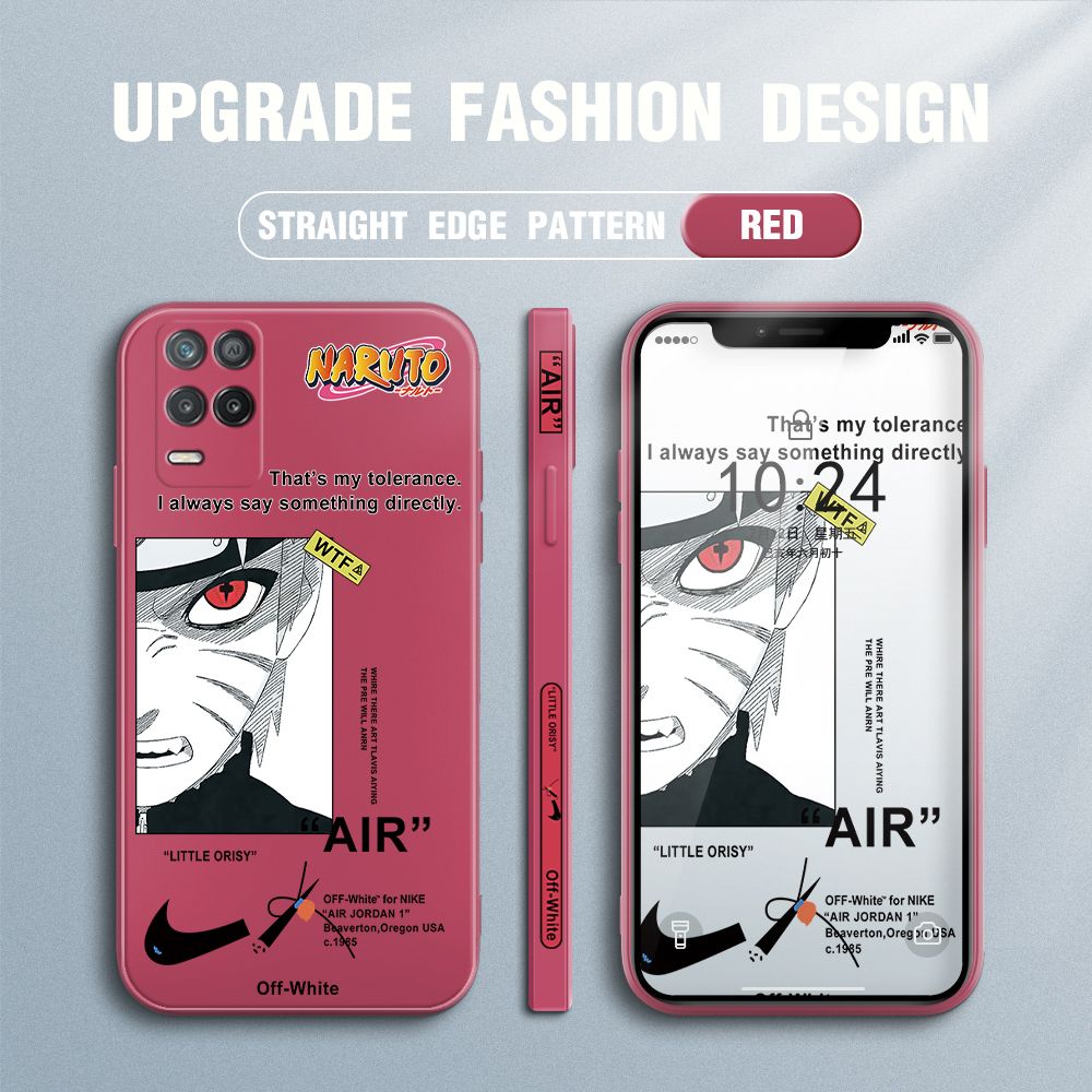 FHKL for Realme 8 5G Back Cover Red Eye Naruto Side design Soft Case Multicolor Liquid Silicone Phone Cases