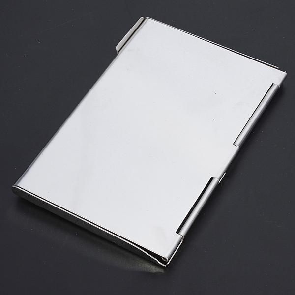 Semi-open Business Credit ID Card Holders Metal Mobiles Stainless Steel Pocket Case Box -