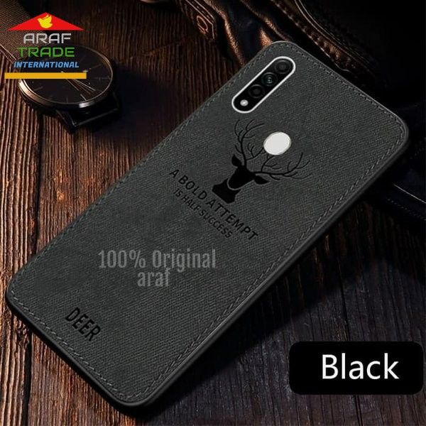 Oppo A31 / Oppo A8  Slim Hybrid Soft Cover with Fabric Deer Design Canvas casing Stripe Waterproof Case