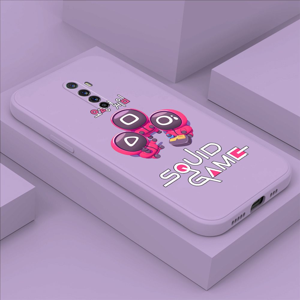 ZeroQiQi for Realme X2 Pro Case Cute Cartoon Cute Squid Character Phone Cover Square Liquid Silicone Shockproof Phone Protective Case