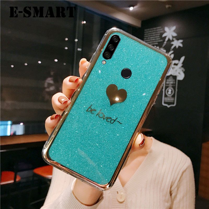 For HuaWei Y7P case Fashion Couple Back Cover Bling Gold Glitter Be Loved Soft Silicone Protector Cover HuaWei Y7P Back Cover