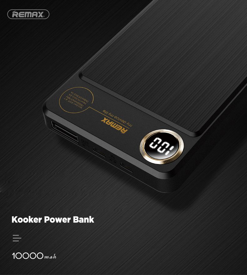 REMAX RPP-87 Kooker Safe Fast-Charging Portable PowerBank 10000mAh Power Display