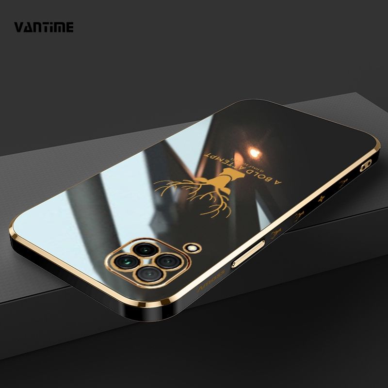Vantime Luxury 6D Plating Soft Casing Silicone Square Frame Phone Case for Huawei P40 lite / nova 7i / nova 6 SE Back Cover