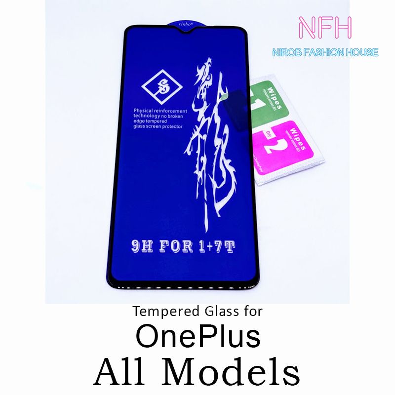 OnePlus 5 / 5T / 6 / 6T / 7 / 7T / 8T / OnePlus_Nord / OnePlus_Nord N10 - Rinbo Full Curved Flexible & Scratchproof Premium Tempered Glass Screen Protector