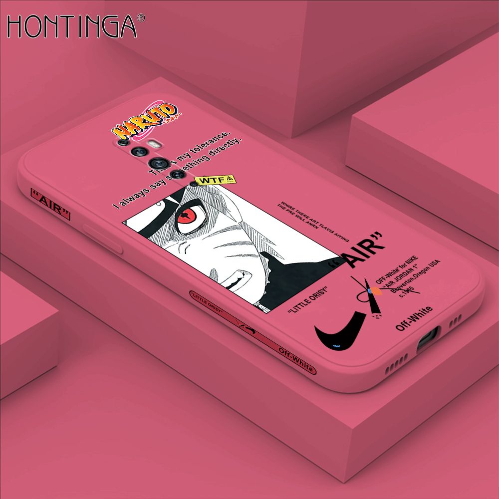 Hontinga for OPPO Reno 2 Case Side Design New Anime Naruto for Boys Back Cover Soft Square Edge Pattern Liquid Silicone Trend Phone Cases