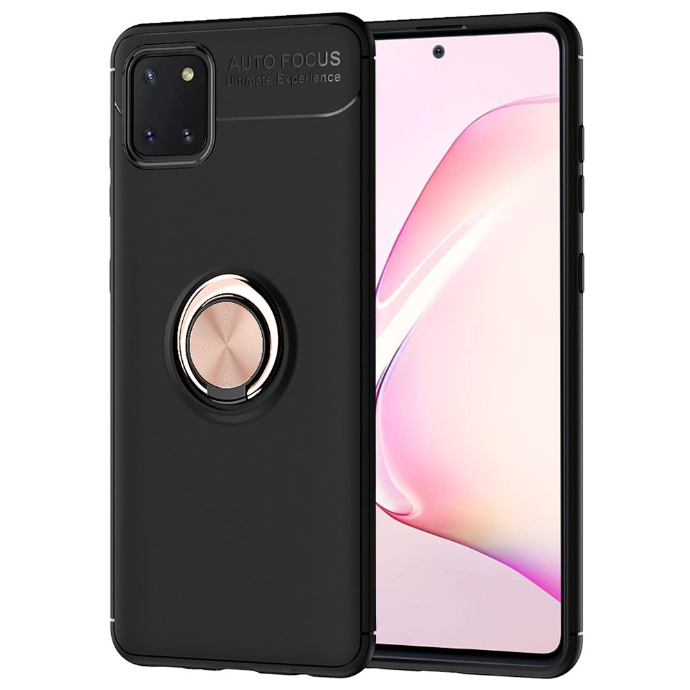 For Samsung Galaxy Note 10 Lite 360 Degree Rotating Ring Clip Holder Case (Compatible with Magnetic Car Mount) Resilient TPU Drop Protection Armor Protective Case Cover