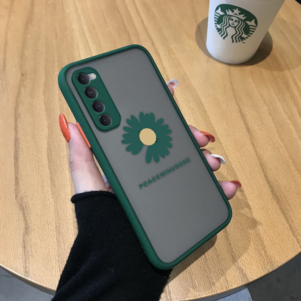 Jizetin for OPPO Reno 4 Pro Back Cover Small Fresh Daisies Mobile Phone Case Ultra Thin Full Lens Protection Phone Case for Girl