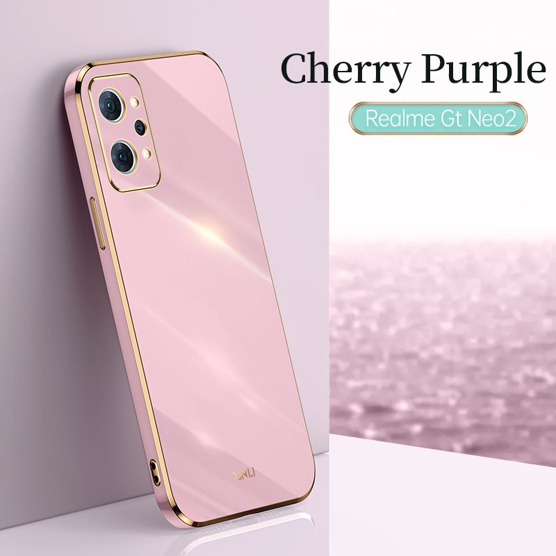 iCaseCover for Realme GT Neo2 Soft Case Luxury Plating Electroplating Shockproof Pure Color Silicone Thin Protective Back Cover
