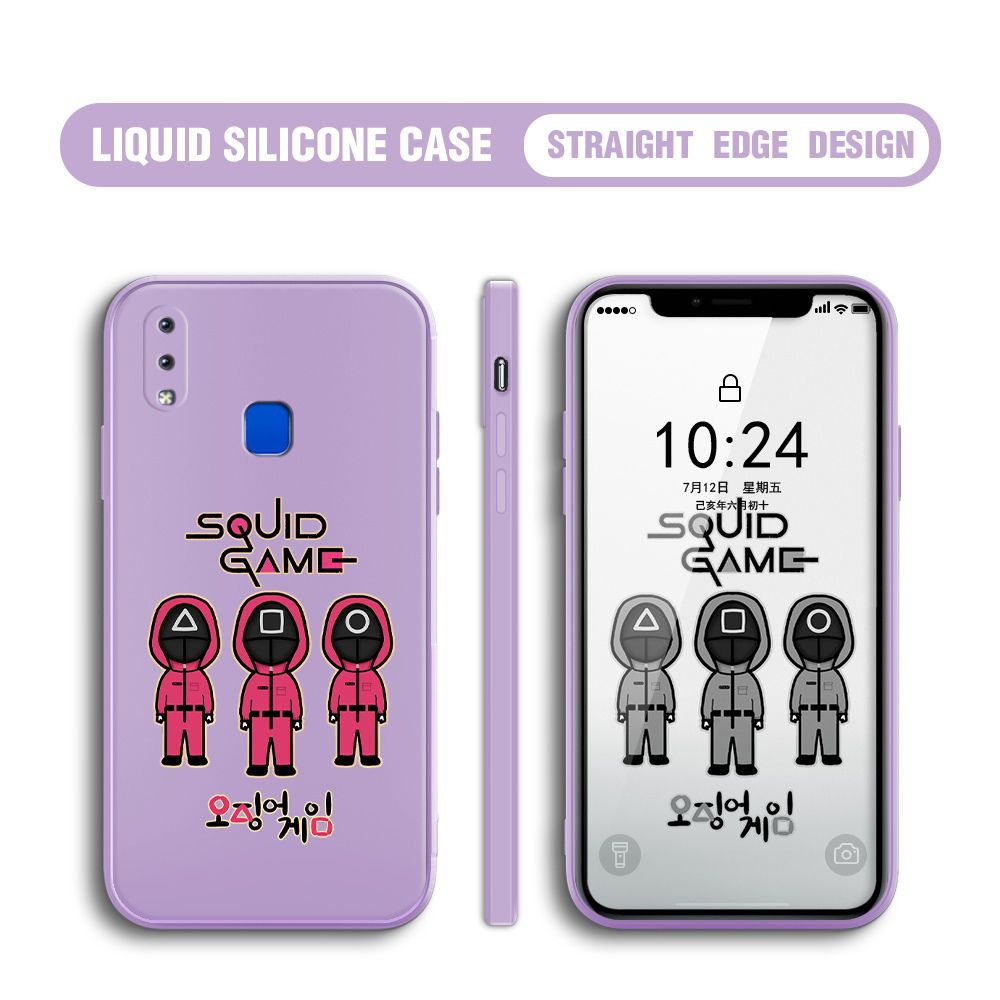 Jizetin for Vivo Y91 / Y95 Case Trend Cartoon Korean Squid Phone Cover Liquid Silicone Case Phone Protective Case