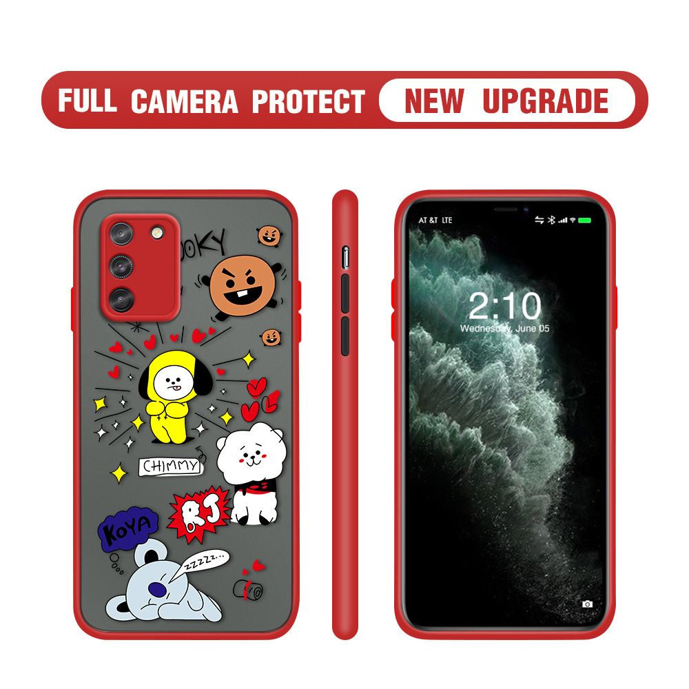 Hontinga for Samsung S10 Lite Case Cute Cartoon Animals Camera Shockproof Protection Casing Edge Frosted Transparent Phone Cover