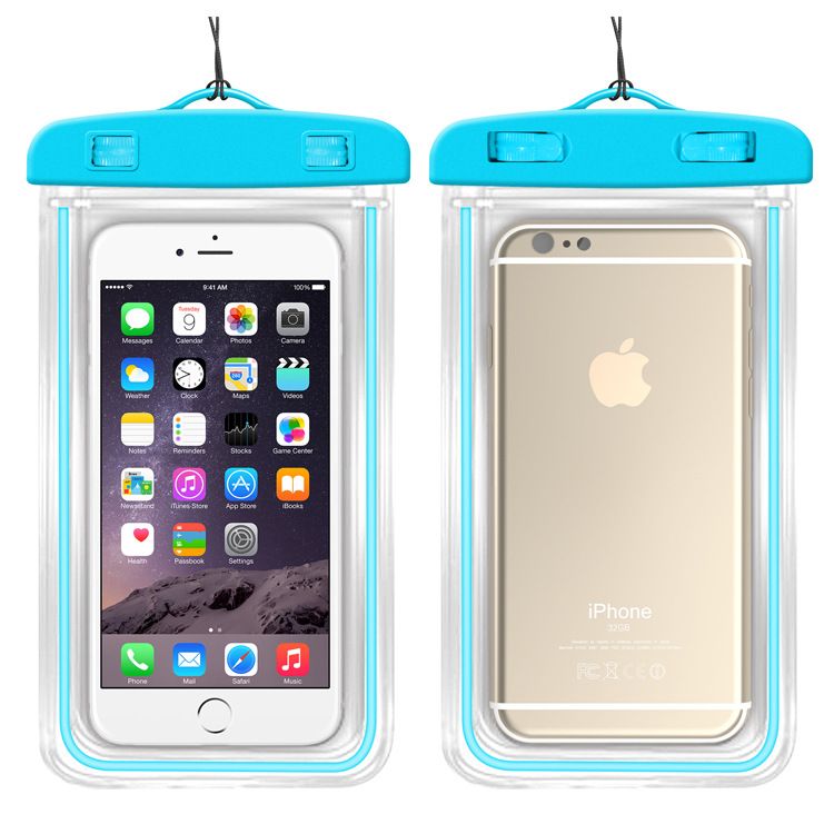 Transparent Luminous pvc waterproof bag for mobile phone