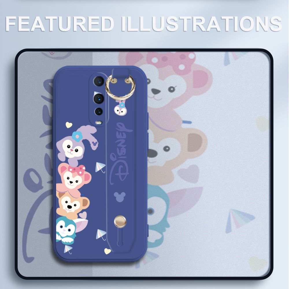 UCUC for OPPO R17 Pro Wrist Strap Case Creative Cartoon Cute Bunny Cover Ultra Thin Anti Fall Liquid Silicone Phone Case