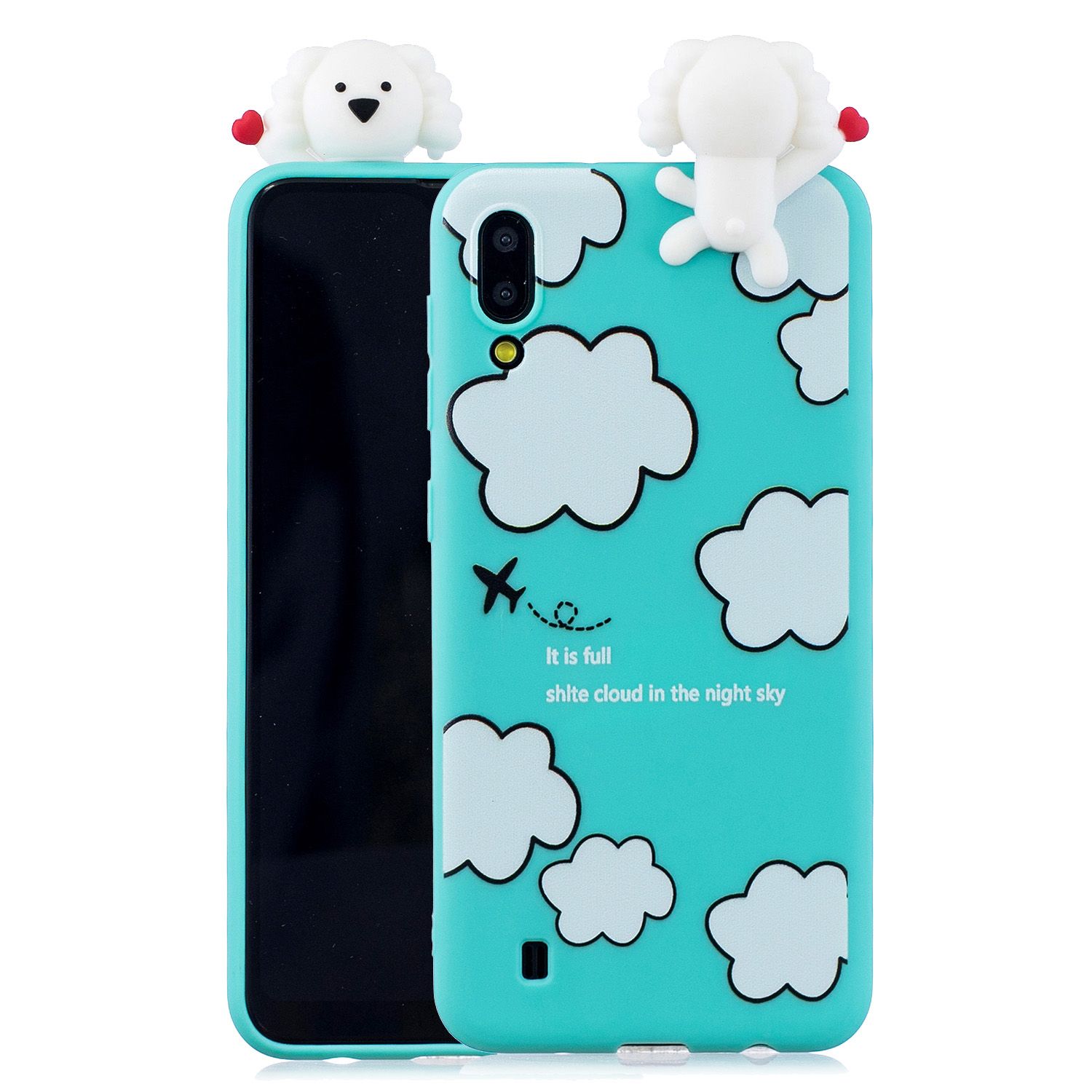 Yfashion For  M10 3D Cartoon Lovely Coloured Painted Soft PU Back Cover Non-slip Shockproof Full Protective Case