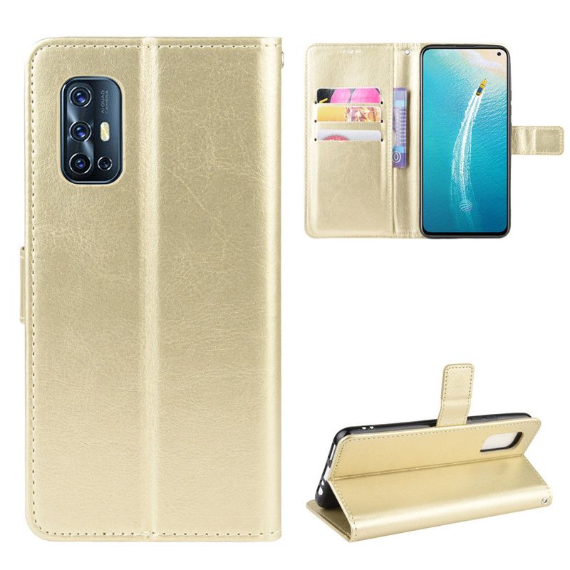 Holster Flip Stand Wallet Crazy Horse PU Leather Case For Vivo V19 Cover