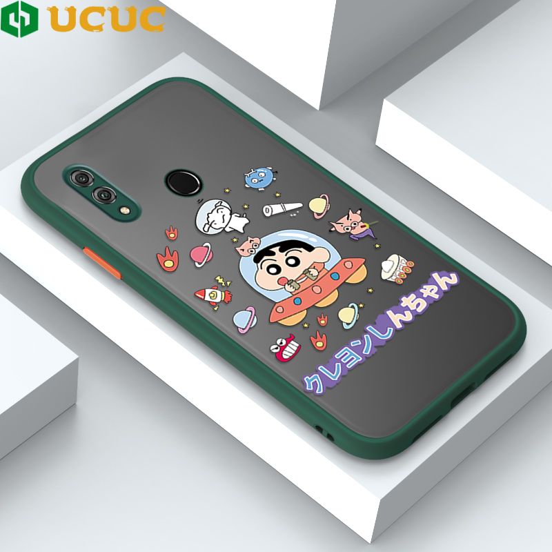 UCUC for Honor 8X Back Cover Spaceship Shinchan Frosted Transparent Hard Phone Case Thin Shockproof Full Cover Camera Protect Case