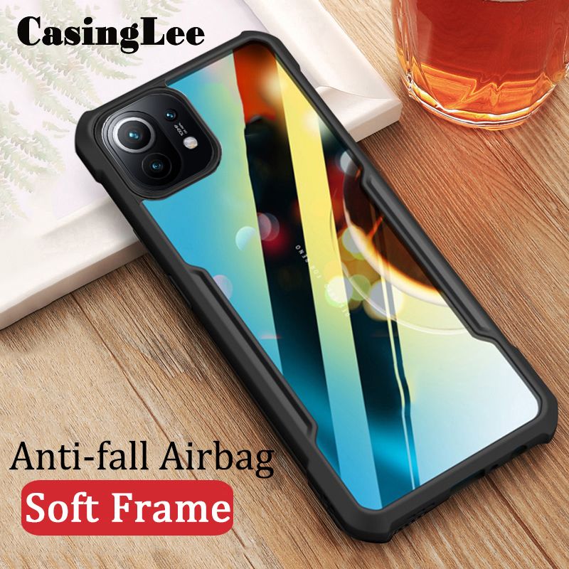 Casinglee for Xiaomi 11 Lite 5G NE case Transparent clear Airbag protector Soft Frame Hard Armor Cover Xiaomi 11 Lite 5G NE Phone case cover
