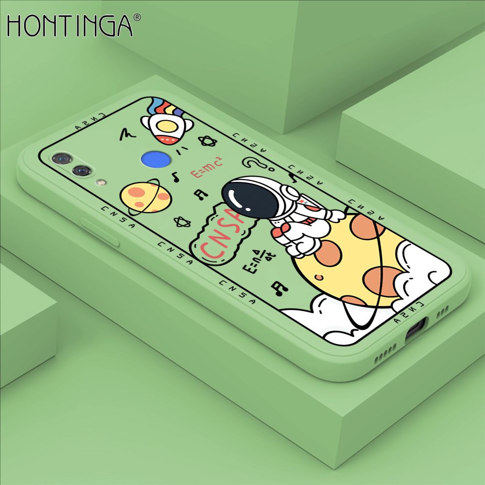 Hontinga for Huawei Nova 3i Case Cartoon Astronauts Phone Case Phone Case Soft Square Edge Silicone Cases Full Lens Cover Shockproof Protection Cover