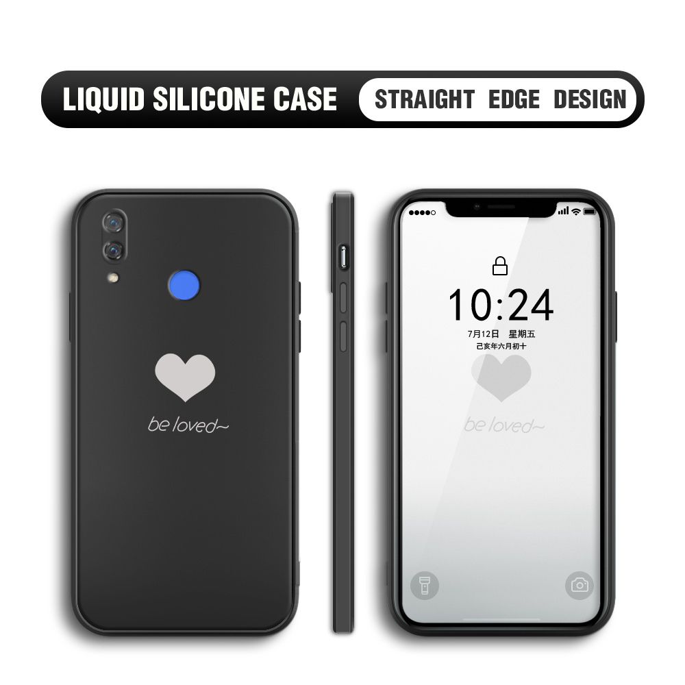 Jizetin for Huawei Nova 3i / P Smart Plus Back Cover Little Love Multicolor Liquid Silicone Phone Case Soft Square Lens Protection Phone Cases