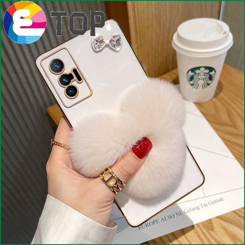 Suitable for vivox70 mobile phone shell new x60pro mobile phone sleeve cartoon cute butterfly 50pro fluff tide