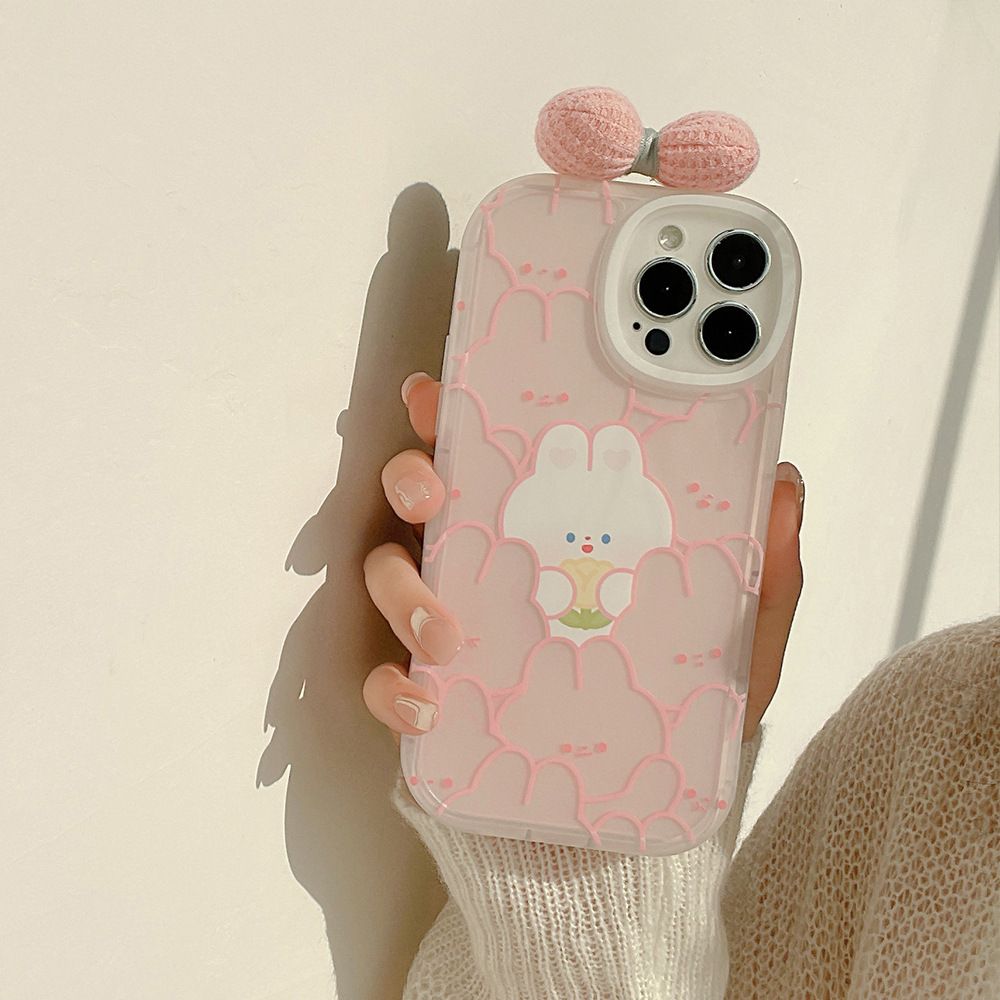 Cute Pink Case Soft Silicone Cover Mobile Phone Protective Case
