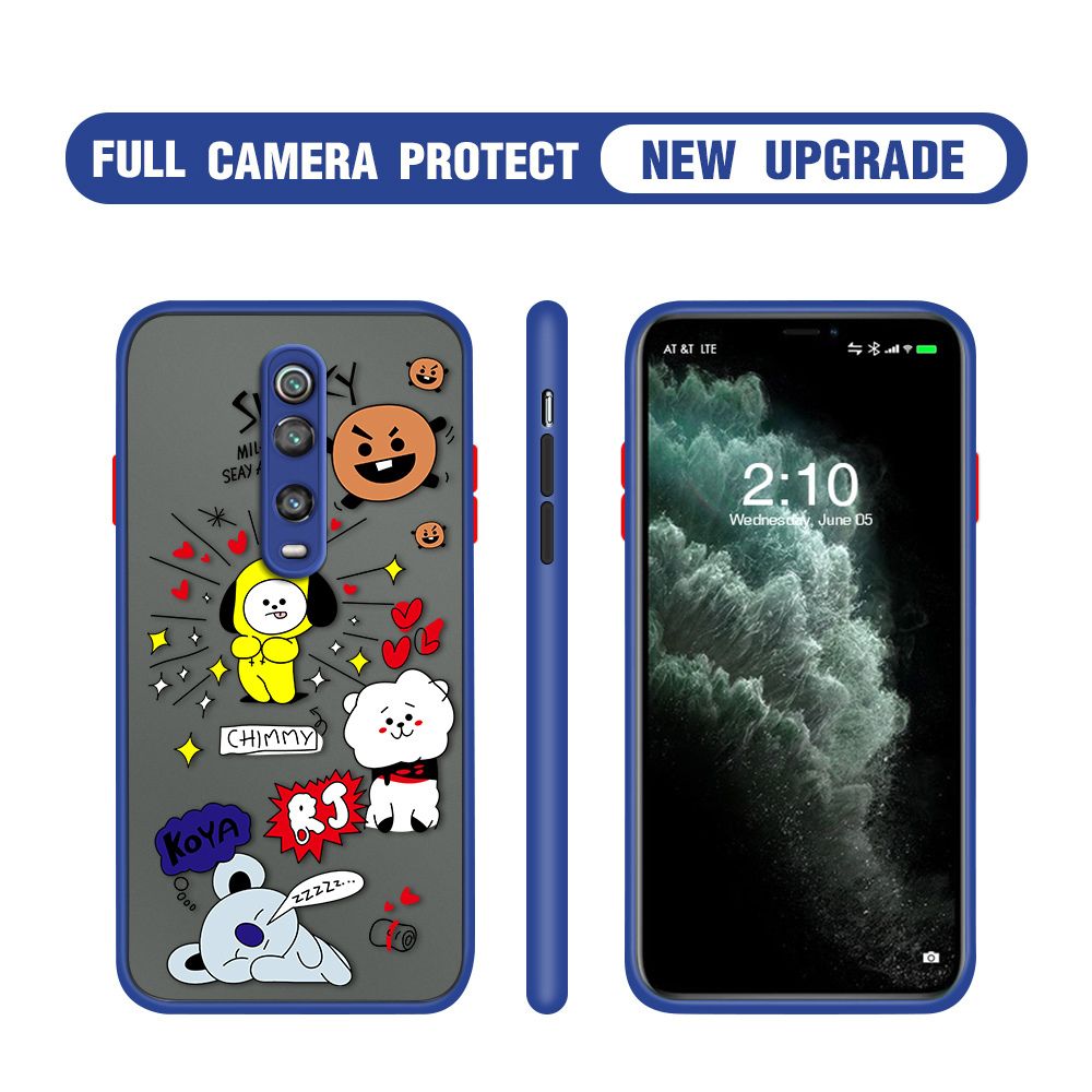 Hontinga for Redmi K20 Case Cute Cartoon Animals Camera Shockproof Protection Casing Edge Frosted Transparent Phone Cover
