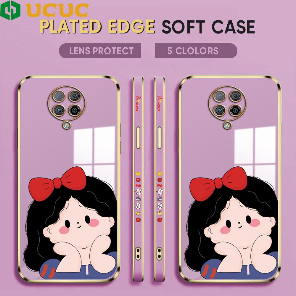 UCUC for Redmi K30 Pro / Xiaomi Poco F2 Pro / Pocophone F2 Pro / K30 Pro ZooM Back Cover + Free Lanyard Cute Gir Luxury 6D Plating Case Side Pattern Soft Silicone Square Phone Cases