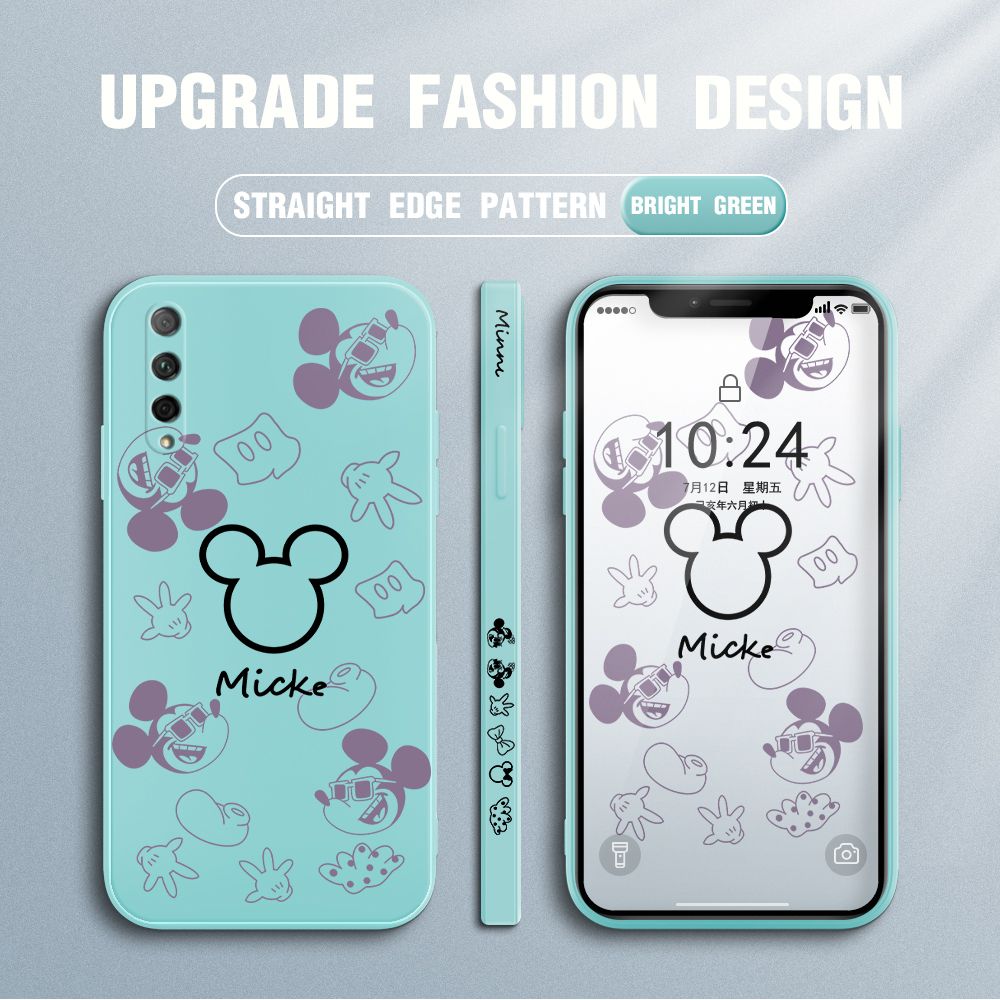 Jizetin for Huawei Y9S / Honor 9X Pro Case Creative Printing Pattern Side Design Phone Case Square Edge Pattern Liquid Silicone Cases Full Cover Camera Shockproof Protective Case