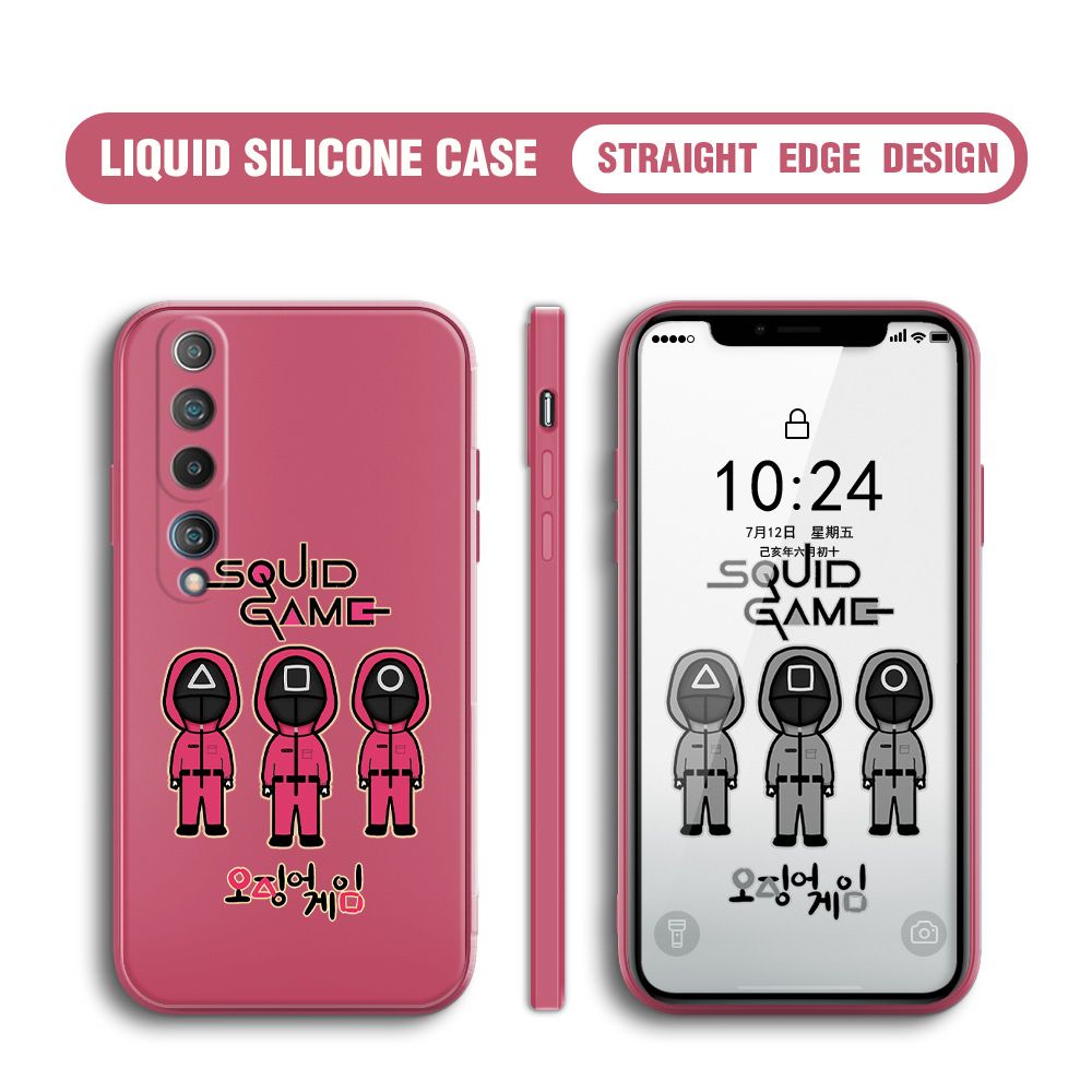 UCUC for Xiaomi Mi 10 Case Trend Cartoon Korean Squid Phone Cover Liquid Silicone Case Phone Protective Case