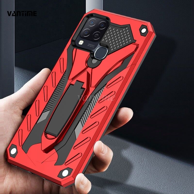 Vantime for Infinix HOT 10S Slim Case Kickstand Hard Matte Back Phone Cover