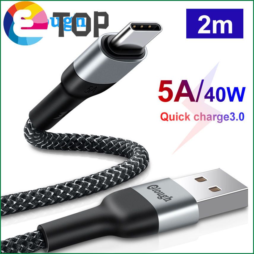 5A USB Type C Cable for Huawei P30 P20 P10 Mate 20 10 Pro Plus Lite Fast Charger for Xiaomi Quick Charge 3.0 USB C Cable