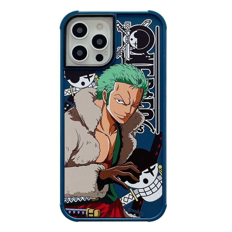 Luffy For iPhone 13 i13 ONE PIECE Zoro Cartoon Anime Fashion Simple Phone Case Full Wrap Shockproof Soft Shell Cover