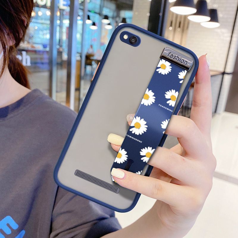 UCUC for Xiaomi Redmi 4A Wrist Strap Case INS Style Small Fresh Daisies Wristband Printing Cover Shockproof Frosted Phone Case