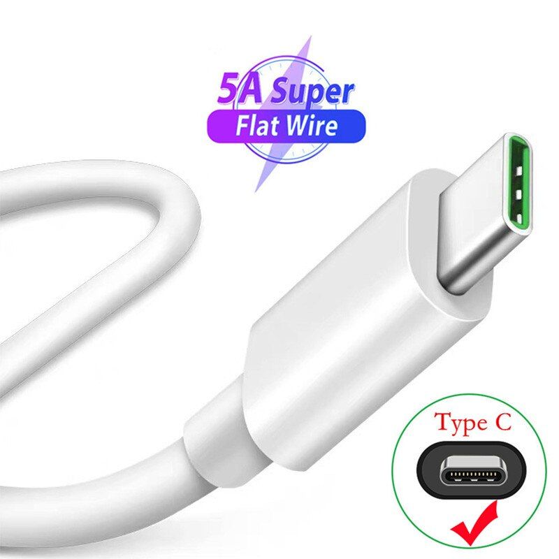 5A super Type C Charge Cable VOOC Flash Fast Charger For OPPO F17 A53 Reno 5 Realme 7 6 Pro For Huawei P40 MediaPad Honor Pad X6
