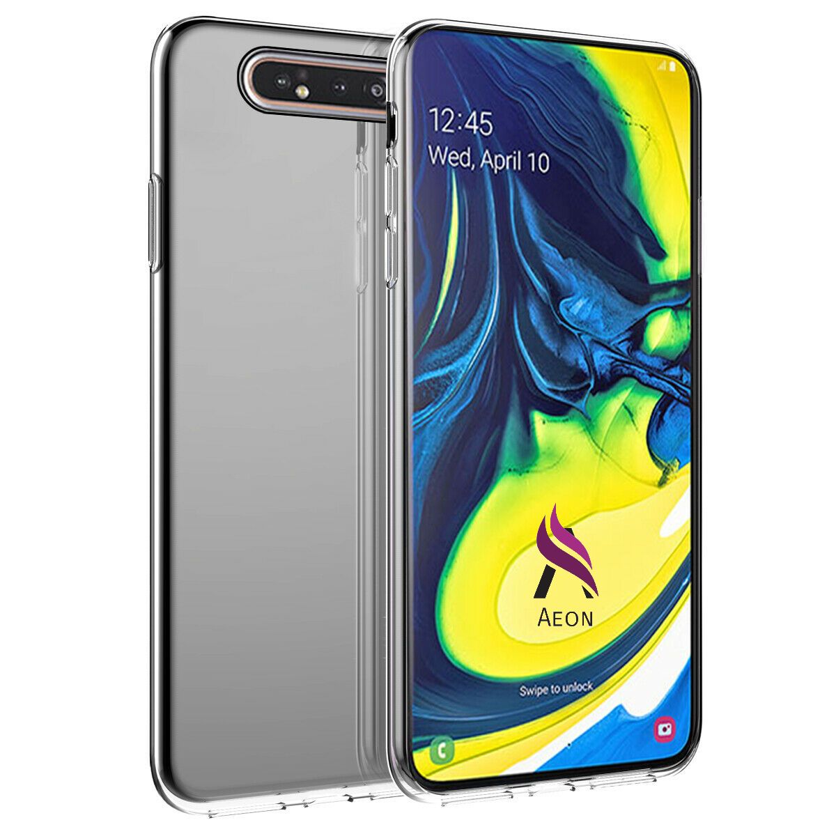 For Samsung Galaxy A80 / A90 Transparent Soft TPU Anti-scratch and Non-slip Protective Back Cover Case