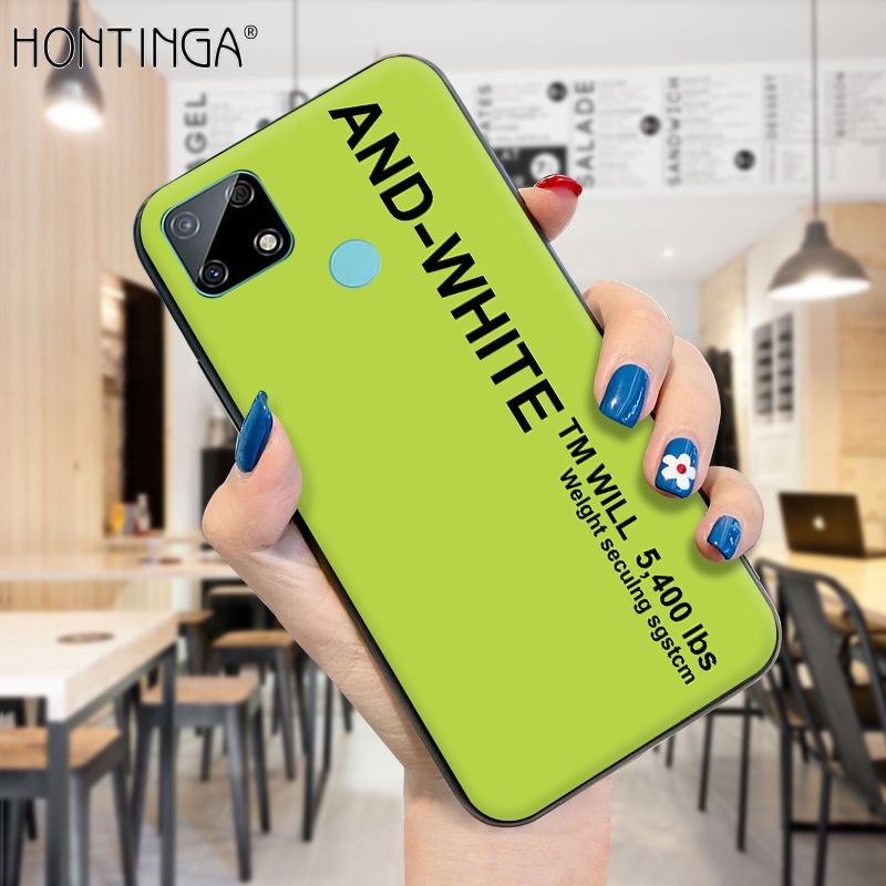 Hontinga for Realme Narzo 30A Case Simple Generous Clean Color Girls Boys Cases Shockproof Soft Silicone TPU Phone Cover