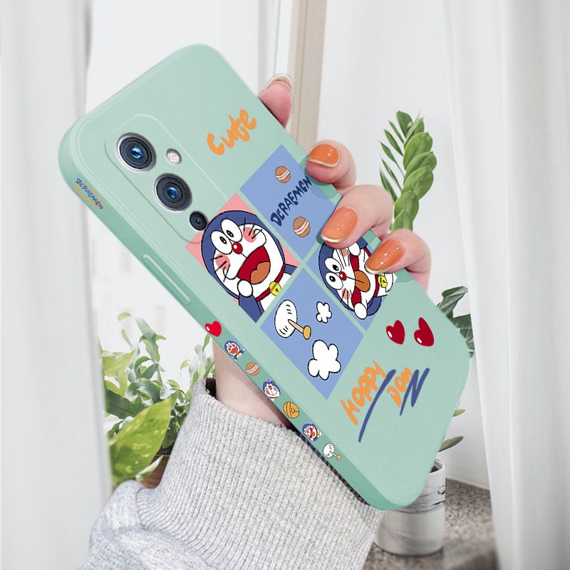 AMORVOR for OnePlus 9 Back Cover Cute Happy Cartoon Side design Soft Case Multicolor Liquid Silicone Phone Cases