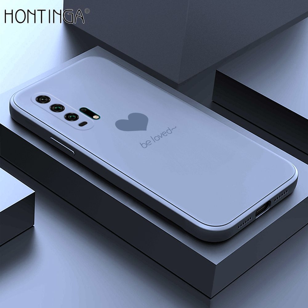 Hontinga for Honor 20 Pro Case Simple Lover Heart Pattern Back Cover Soft Square Edge Liquid Silicone Phone Cases