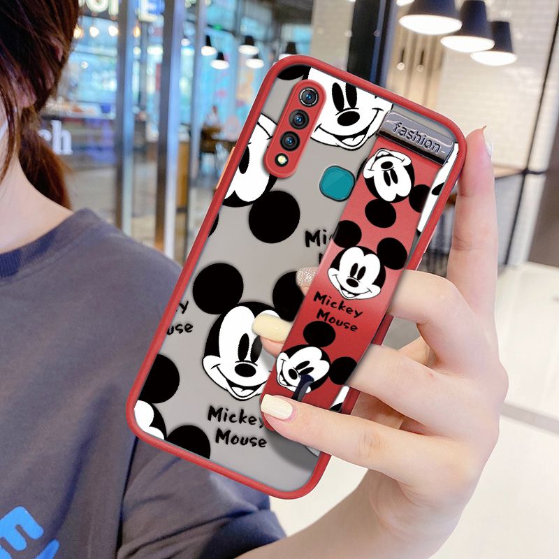 UCUC for Vivo Z1 Pro Wrist Strap Case Cute Mouse Avatar Wristband Printing Cover Shockproof Ultra Thin Phone Case