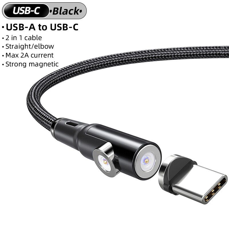2A Magnetic USB Cable Type C Micro USB Charger Cable Fast Charging For iPhone XS Max Samsung Charge Magnetic Android Phone Cord
