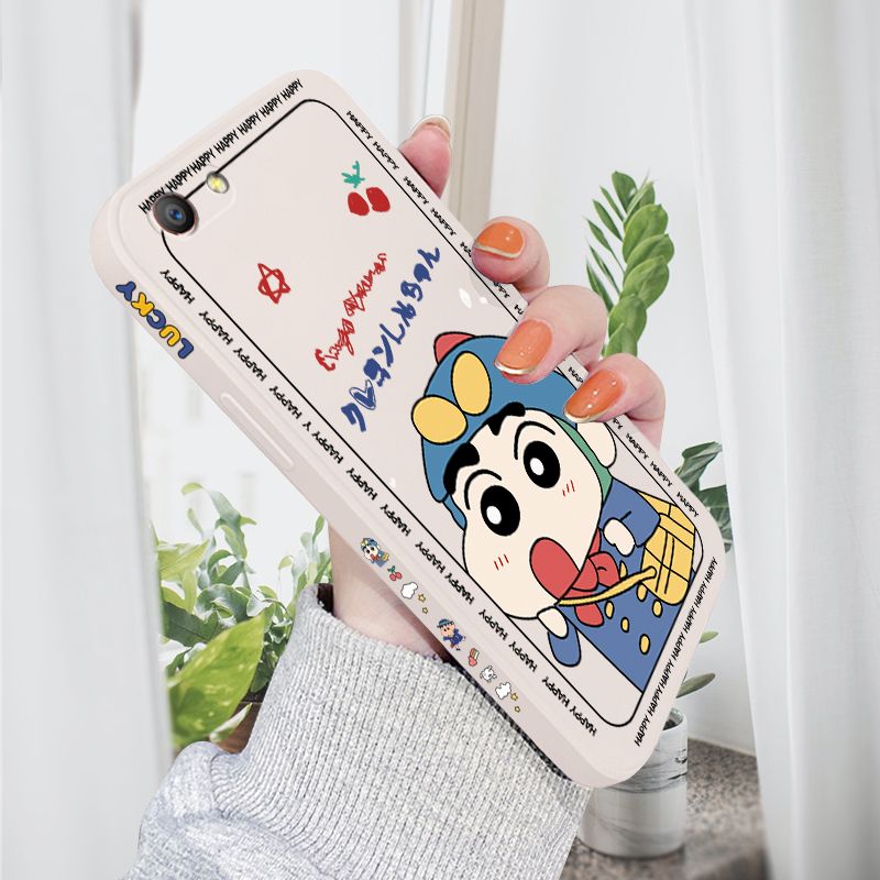 AMORVOR for OPPO F1S Back Cover Cartoon Shin-chan Action Kamen Side design Soft Case Liquid Silicone Phone Cases