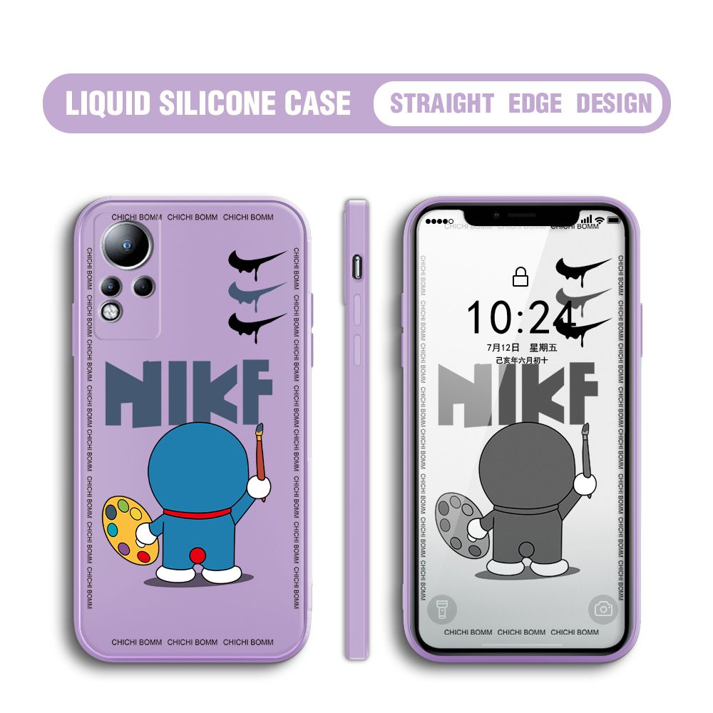 BILI for Infinix Note 11 Back Cover Cartoon Clown Multicolor Liquid Silicone Phone Case Soft Square Lens Protection Phone Cases