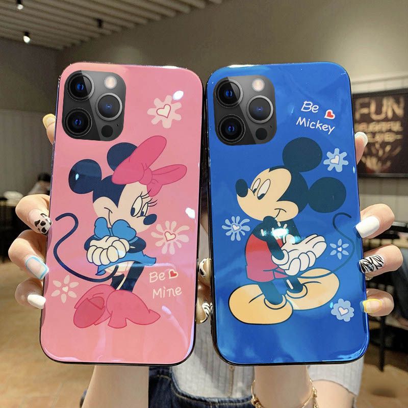 Phone Case iPhone 13 Pro Max Back Cover Cute Mickey and Minnie Phone Cases Soft Silicone for iPhone 13 Pro Max Case