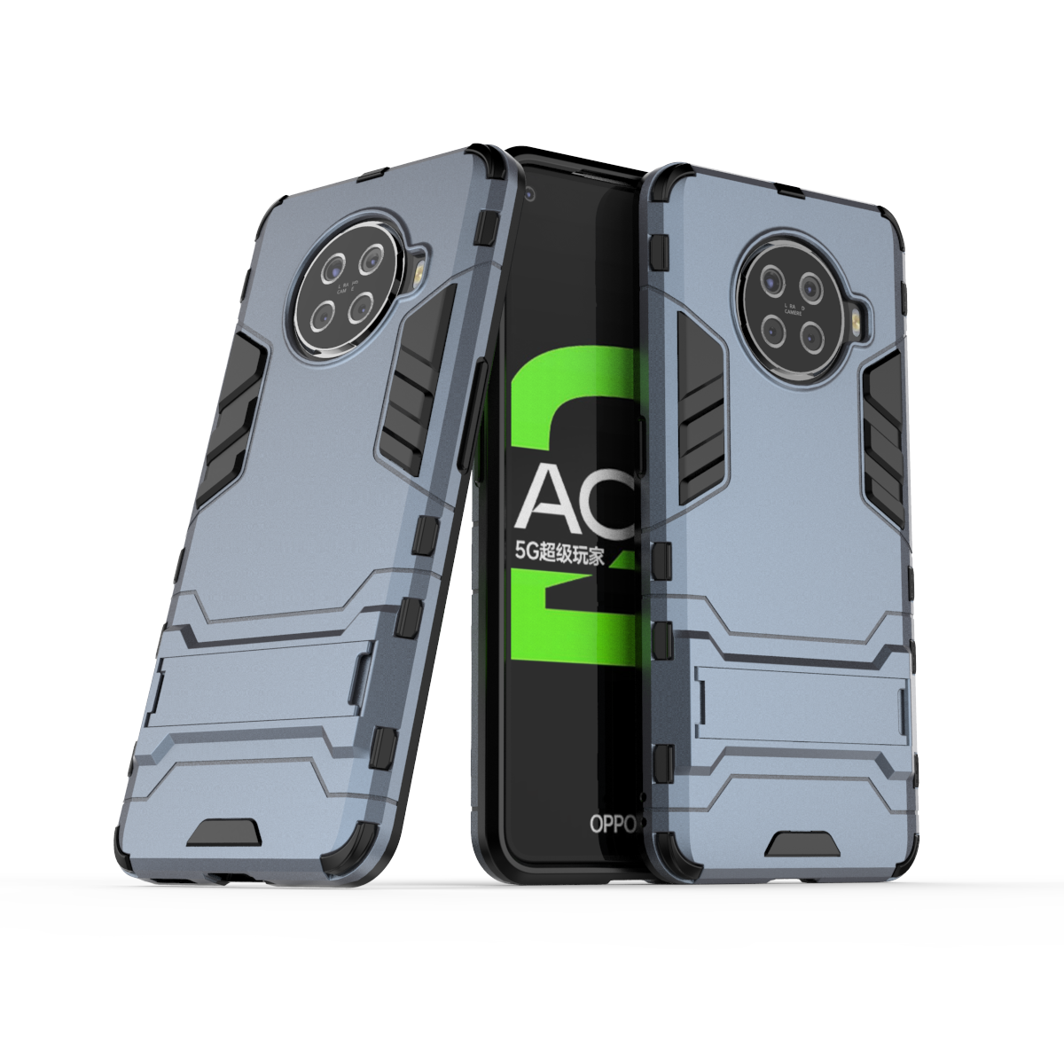 For OPPO Ace 2 Dual Layer Shockproof Anti-scratch TPU -PC Hybrid Heavy Duty Armor Protective Stand Case Cover